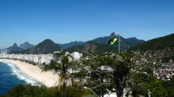 Drapeau du Brésil avec le Christ Rédempteur — Video
