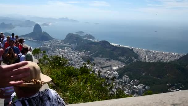 Σημείο της πόλης του Ρίο ντε Τζανέιρο, θέα από άποψη — Αρχείο Βίντεο