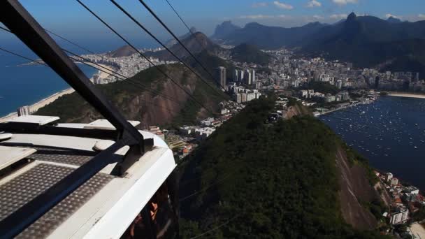 Sugar Loaf Mountain cable car — Stock Video