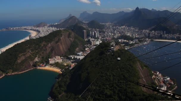 Канатная дорога Sugar Loaf Mountain — стоковое видео