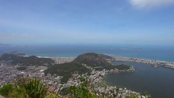 Stadt Rio de Janeiro, Blick vom Aussichtspunkt — Stockvideo