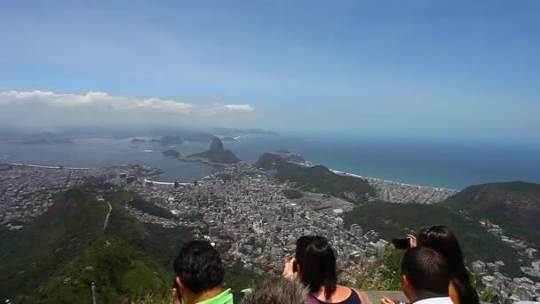 Stadt Rio de Janeiro, Blick vom Aussichtspunkt — Stockvideo