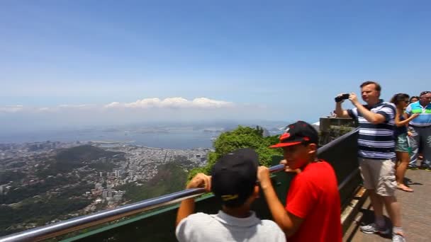 Stadt Rio de Janeiro, Blick vom Aussichtspunkt — Stockvideo