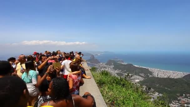 Staden Rio de Janeiro, vy från beskådar peka — Stockvideo