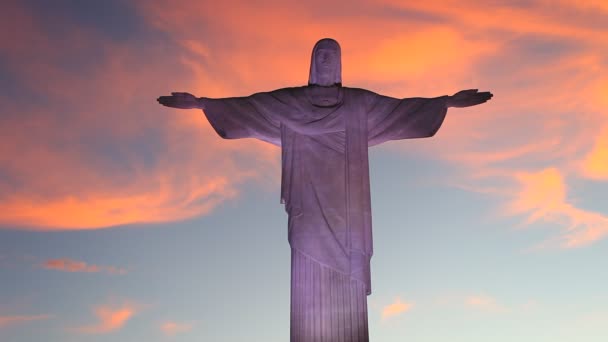 Statuę Chrystusa Zbawiciela w rio de janeiro — Wideo stockowe