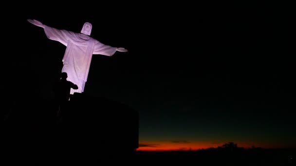 Christ the Redeemer statue in Rio de Janeiro — Stock Video