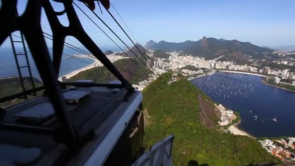 Sugar Loaf Mountain cable car — Stock Video