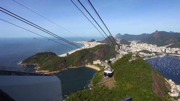 Канатная дорога Sugar Loaf Mountain — стоковое видео