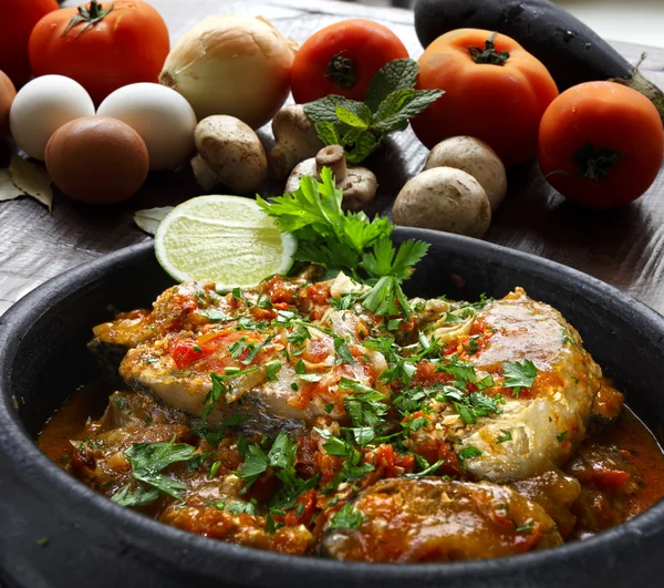 Moqueca en la parrilla de barbacoa — Foto de Stock