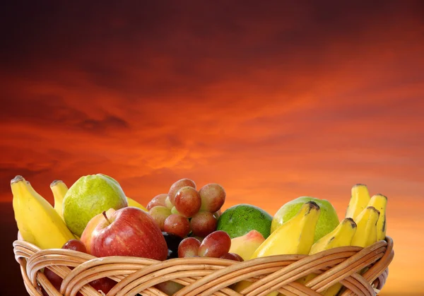 Fresh fruits busket — Stock Photo, Image