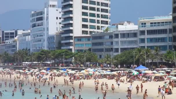 Пляж Ипанема, Рио-де-Жанейро — стоковое видео