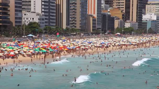 Stranden Ipanema, Rio de Janeiro — Stockvideo