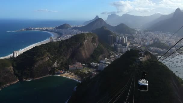 Канатная дорога Sugar Loaf Mountain — стоковое видео