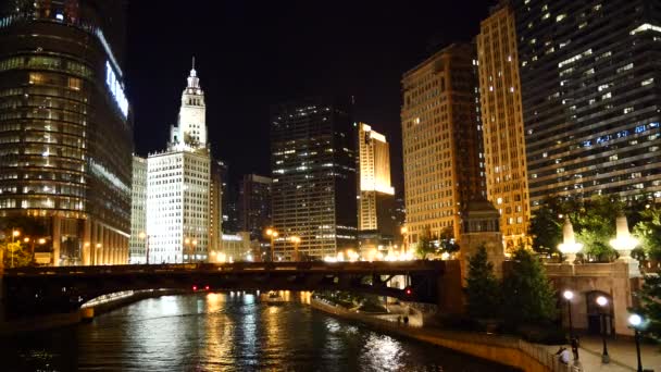 The Chicago River, Great Lakes — стоковое видео