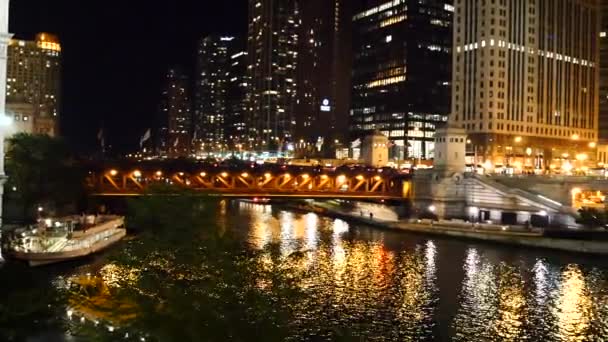 The Chicago River, Great Lakes — стоковое видео