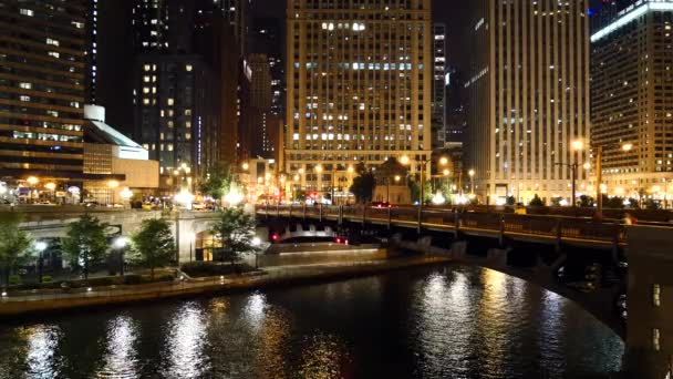 The Chicago River, Great Lakes — стоковое видео