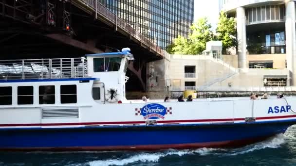 Der Fluss Chicago, große Seen — Stockvideo