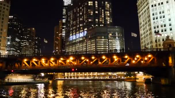 The Chicago River, Great Lakes — стоковое видео