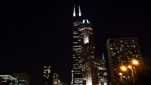 Vista sulla città dal fiume Chicago, Grandi Laghi — Video Stock