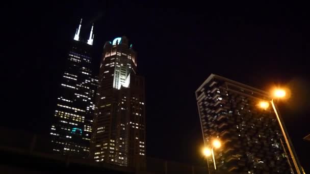 Pohled na město z Chicago River, Velká jezera — Stock video