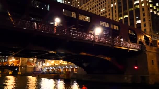 The Chicago River, Great Lakes — стоковое видео