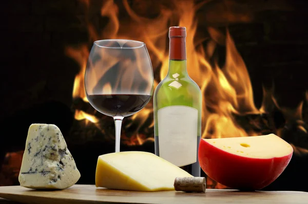 Сиру і вина — стокове фото