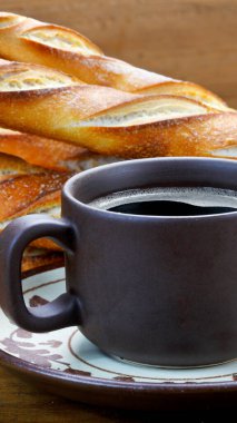 Kahvaltı: Kahveli baget. yiyecek