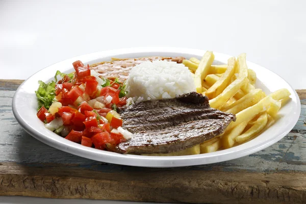 Rice with beans and meat — Stock Photo, Image