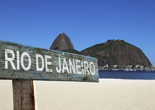 Rio de Janeiro wooden sign — Stock Photo, Image