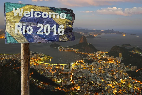 Witamy znak do Rio de Janeiro. — Zdjęcie stockowe