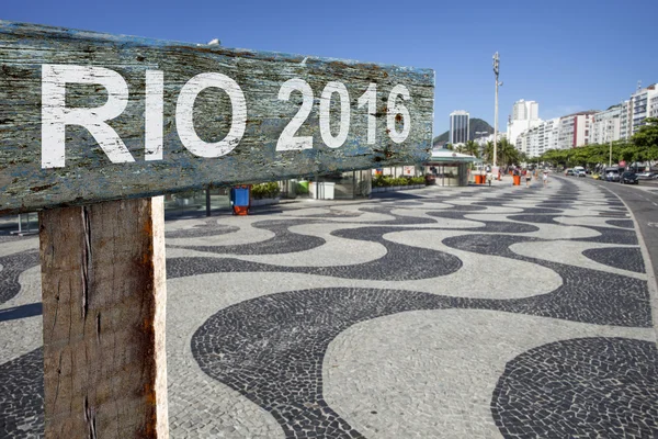 Rio 2016 semn de lemn — Fotografie, imagine de stoc