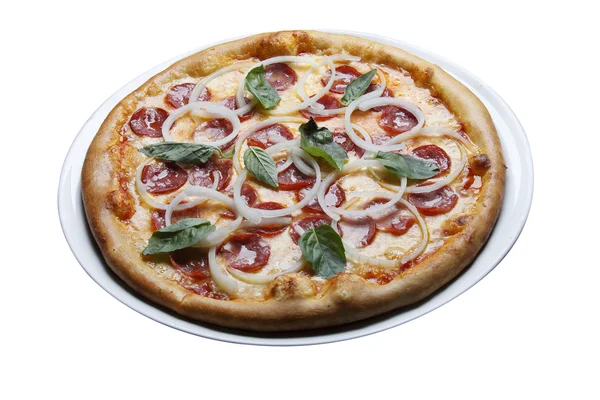 Pizza com pepperoni — Fotografia de Stock