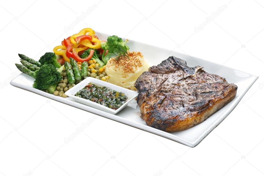 t-bone on a meal
