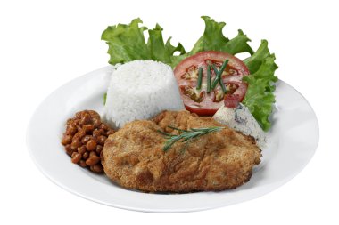 escalope bir yemek üzerinde