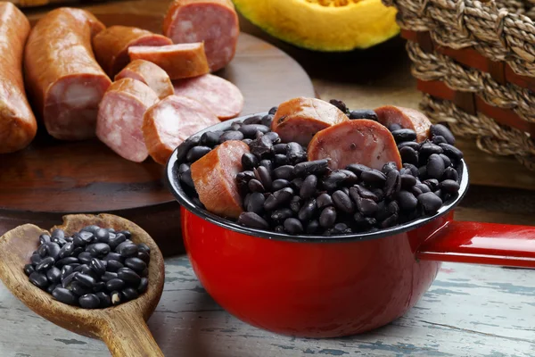 Brasilianische schwarze Bohnen Feijoada — Stockfoto