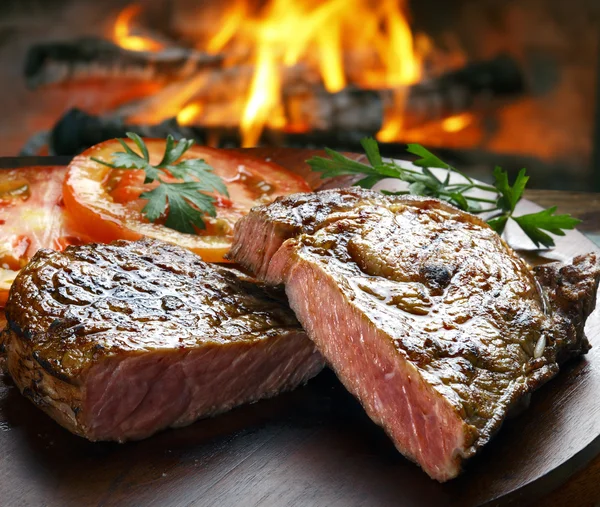 Grill steak paradicsom — Stock Fotó