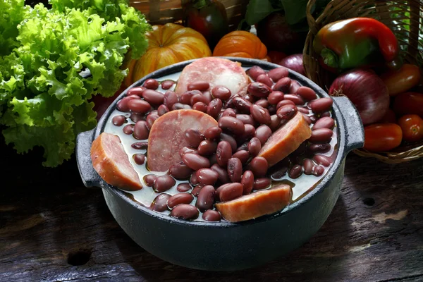 Feijão-roxo feijoada — Fotografia de Stock