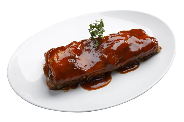 Roast ribs with barbecue sauce — Stock Photo, Image