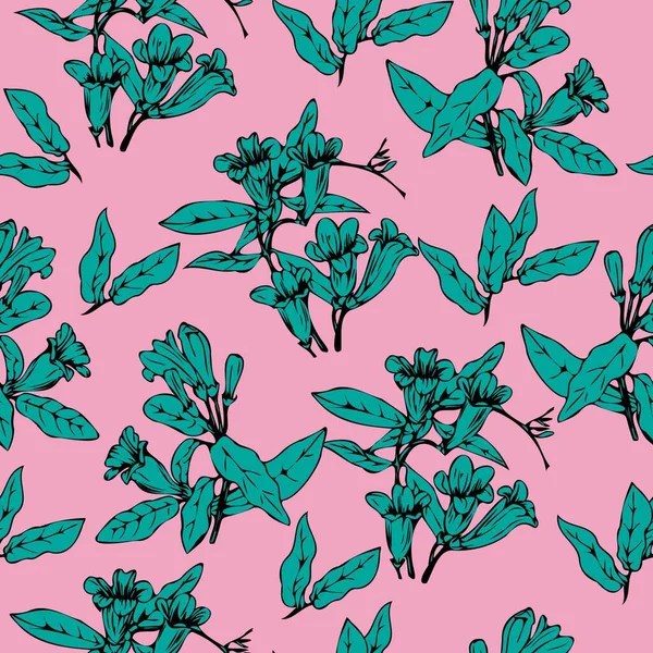 Цветочный Вектор Бесшовный Узор Обоев Текстиля Поверхности Моды Фона Плитки — стоковый вектор
