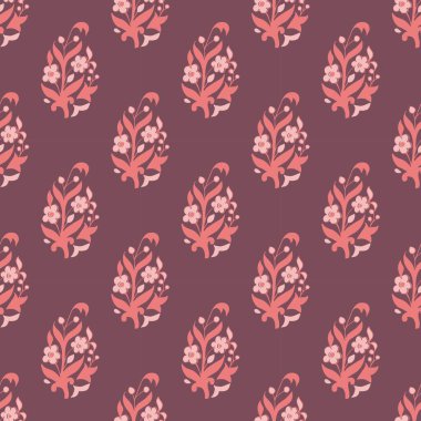 Dekoratif çiçekli vektör pürüzsüz desen 