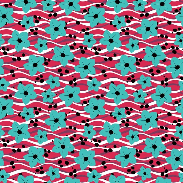 çiçek ve dalgalar duvar kağıdı, tekstil, yüzey, moda, arkaplan, fayans, durağan, ev dekorasyonu, mobilya vb..