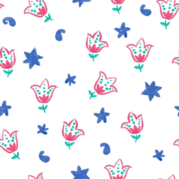 Çiçeklerle sulu boya deseni ve beyaz arkaplanda mavi desenli doğu deseni.