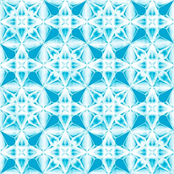 kaleydoskopik mavi geometrik dikişsiz desen