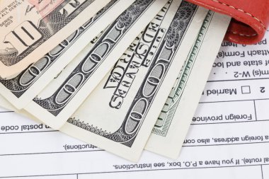 Para vergi formu arka plan üzerinde