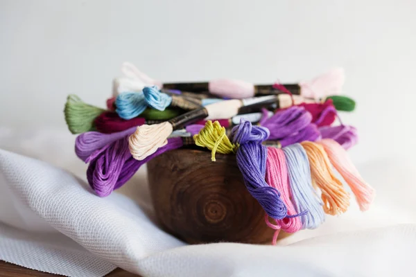 Multicolored long rope in a bunch — Stock Photo, Image