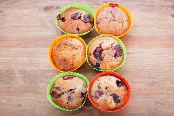 Muffins on a table — Stock Photo, Image