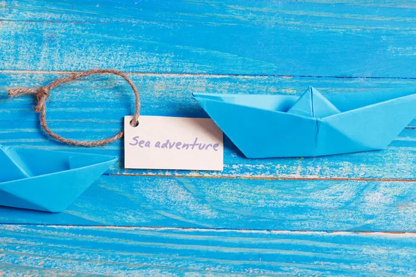 Etykieta z aventure morze słów, które można jechać na wycieczkę na jachcie — Zdjęcie stockowe