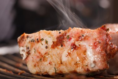 Çeşitli lezzetli ızgara et mangal üzerinde