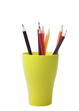 Yeşil cam renkli kalemler