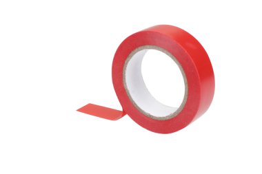 Kırmızı yapışkanlı plastik bandı